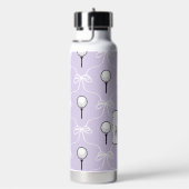 Mooie paarse witte strik golf patroon monogram waterfles (Rechts)