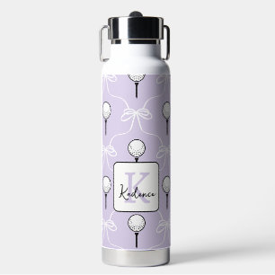 Mooie paarse witte strik golf patroon monogram waterfles