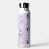 Mooie paarse witte strik golf patroon monogram waterfles (Links)