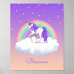 Mooie Paarse Zoete Dromen Regenboog Eenhoorn Poster