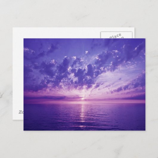 Mooie paarse zonsondergang briefkaart (Voorkant / Achterkant)
