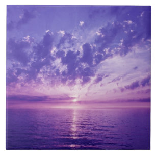 Mooie paarse zonsondergang tegeltje