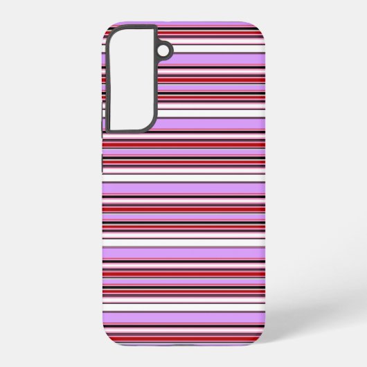 Mooie paarsrode strepen samsung galaxy hoesje (Achterkant)