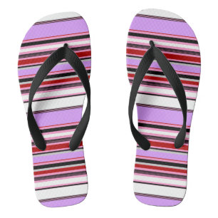 Mooie paarsrode strepen teenslippers