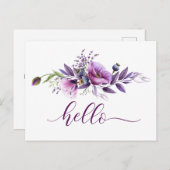 Mooie Paarsste Hallo klaprozen " Briefkaart (Voorkant / Achterkant)