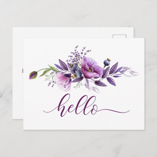 Mooie Paarsste Hallo klaprozen " Briefkaart (Voorkant / Achterkant)