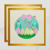 Mooie Paaseierenjacht en Kleurrijke Vlinders Kaart (Voorkant / Achterkant)