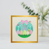 Mooie Paaseierenjacht en Kleurrijke Vlinders Kaart (Staand voorkant)