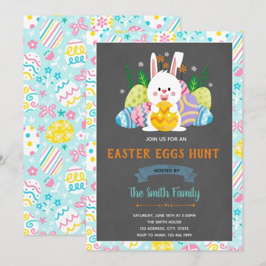 Mooie paashaas kaart (Voorkant / Achterkant)