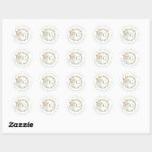 Mooie Paashaas Monogram Waterverf Bloemen Ronde Sticker (Vel)