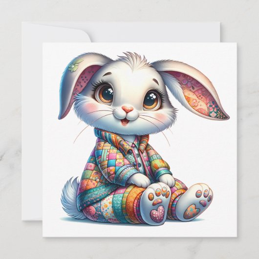 Mooie Paashaas Thema Uitnodiging (Voorkant)