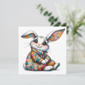 Mooie Paashaas Thema Uitnodiging (Staand voorkant)