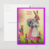 Mooie paasmoeder en haar kleine Bunnies Briefkaart (Voorkant / Achterkant)