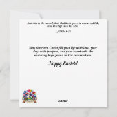 Mooie Paasochtend konijn pastel bloemen Feestdagenkaart (Achterkant)