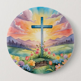 Mooie Paaswaterverftekeningen Ronde Button 4,0 Cm