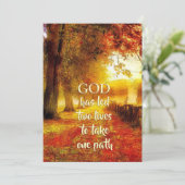 Mooie Pad Herfstbomen Herfst Christelijke bruiloft Kaart (Staand voorkant)