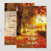 Mooie Pad Herfstbomen Herfst Christelijke bruiloft Kaart (Voorkant / Achterkant)