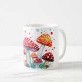 Mooie paddenstoel bos waterverf stijl schimmels koffiemok (Voorkant rechts)