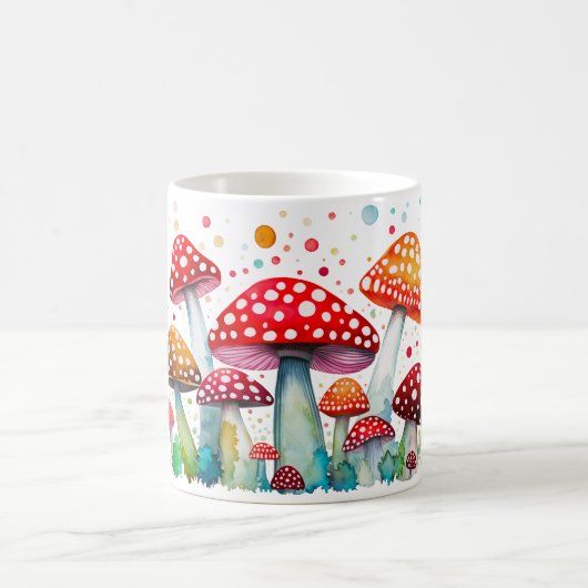 Mooie paddenstoel bos waterverf stijl schimmels koffiemok (Center)