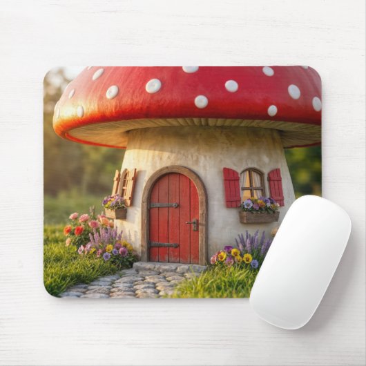 Mooie Paddenstoelen Cottage Muismat (Met muis)