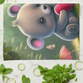 Mooie paddenstoelen in het bos theedoek (Gevouwen)