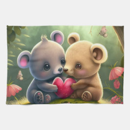 Mooie paddenstoelen in het bos theedoek