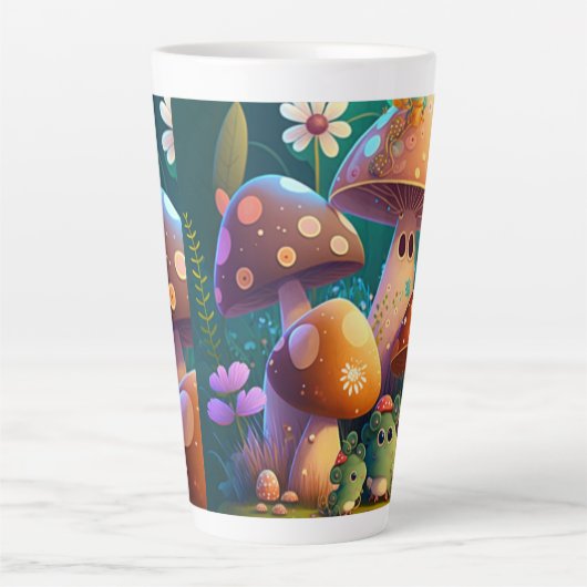 Mooie paddenstoelen latte mok (Voorkant)