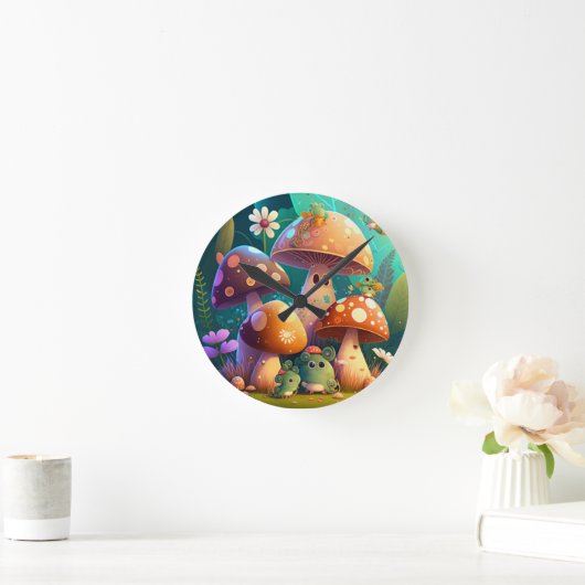 Mooie paddenstoelen ronde klok (Huis)