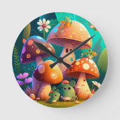 Mooie paddenstoelen ronde klok (Voorkant)