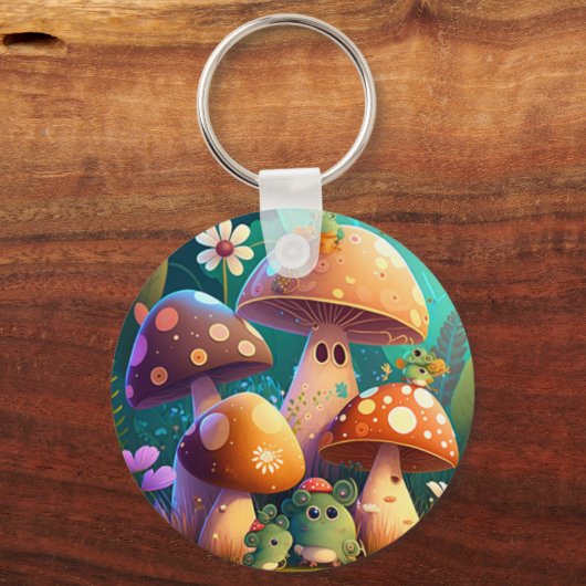Mooie paddenstoelen sleutelhanger (Achterkant)
