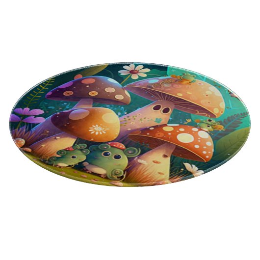 Mooie paddenstoelen snijplank (Hoek)