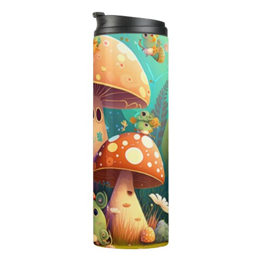 Mooie paddenstoelen thermosbeker (Geroteerd rechts)