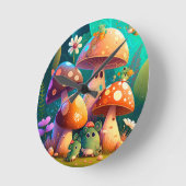 Mooie paddenstoelen voor babykamer ronde klok (Hoek)