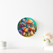 Mooie paddenstoelen voor babykamer ronde klok (Huis)