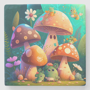 Mooie paddenstoelen voor de kamer van het kind stenen onderzetter