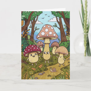 Mooie Paddenstoelenbos Bos Paddenstoel Fantasievol Kaart