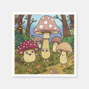 Mooie Paddenstoelenbos Bos Paddenstoel Whimsisch Servet