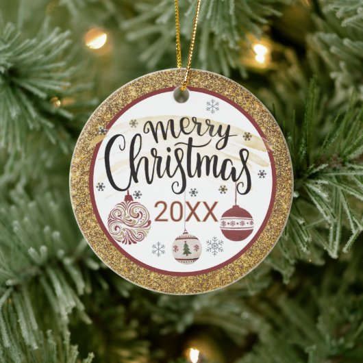 Mooie Paisley Douane Kerstbal Keramisch Ornament (Boom)