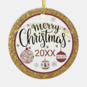 Mooie Paisley Douane Kerstbal Keramisch Ornament (Voorkant)