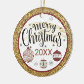 Mooie Paisley Douane Kerstbal Keramisch Ornament (Links)
