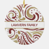 Mooie Paisley Douane Kerstbal Keramisch Ornament (Achterkant)
