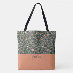 Mooie Paisley Geborduurde Boodschappentas Tote Bag
