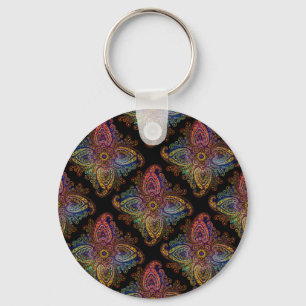 MOOIE PAISLEY op Zwart Sleutelhanger