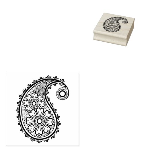 Mooie Paisley Scrapbooking Rubberstempel (Gestempeld)