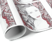 Mooie Paisley Vrouw Elf Cadeaupapier (Rol Hoek)
