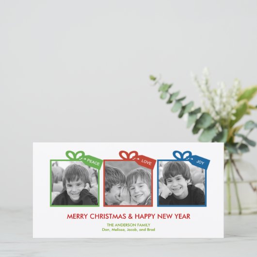 Mooie pakketten Vakantie Fotokaart Feestdagenkaart (Staand voorkant)