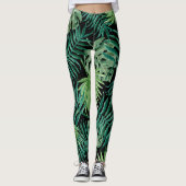 Mooie palmbladeren leggings (Voorkant)