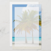 Mooie palmbomen op een tropisch strand briefpapier (Voorkant / Achterkant)