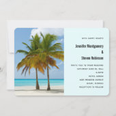 Mooie palmbomen op een tropisch strand bruiloft kaart (Voorkant)