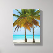 Mooie palmbomen op een tropisch strand canvas afdruk (Voorkant)